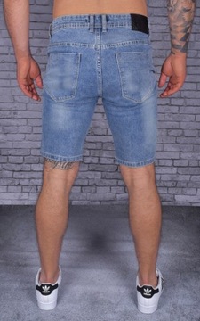 SPODENKI MĘSKIE KRÓTKIE ELASTYCZNE JEANSOWE JEANS