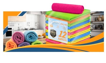 12x МЯГКАЯ КУХОННАЯ ТКАНЬ ИЗ МИКРОФИБРЫ 30х30см ВЫСОКОГО КАЧЕСТВА