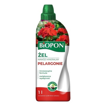 BIOPON NAWÓZ W ŻELU MINERALNY DO PELARGONII 1 L BARDZO WYDAJNY ODŻYWCZY