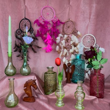 ВАЗА ПОДСВЕЧНИК ВЕНЕЦИЯ В15,5 СМ МЯГКИЙ ЗЕЛЕНЫЙ микс УЗОРОВ