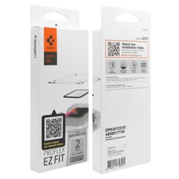 2 полноэкранных защитных стекла Spigen Ez Fit для Apple Watch 7, 8, 9, 45 мм