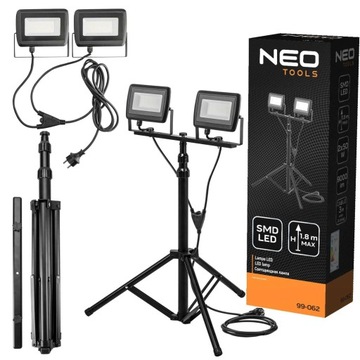 NEO REFLEKTOR PODWÓJNY 2X50W SMD LED 9000LM 1.8m 99-062