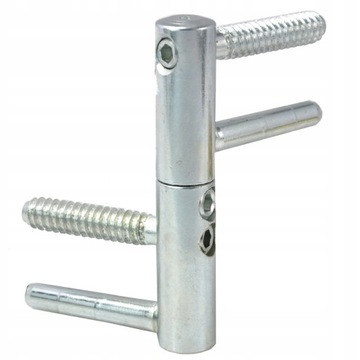 ZAWIAS DRZWIOWY WKRĘCANY REGULOWANY 3D fi 16 ocynk biały srebrny