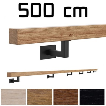 Poręcz ścienna drewniana dębowa dąb kolor 500cm