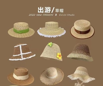 Kapelusz słomkowy z rafii dla kobiet letnia plaża z płaskim topem kapelusz