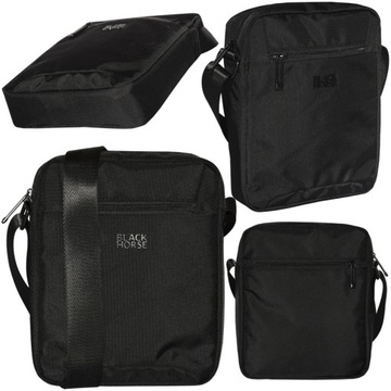 Torba na ramię Black Horse ST333B-06 Raportówka męska, mała, czarna