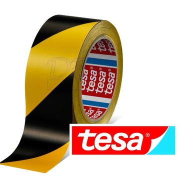 TAŚMA OZNACZENIOWA ŻÓŁTO CZARNA NA PODŁOGI I MASZYNY 25mm X 33 m TESA