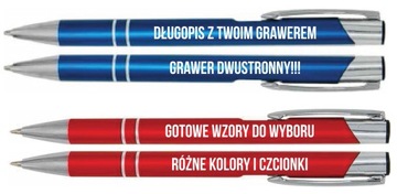 DŁUGOPIS Z GRAWEREM DWUSTRONNYM RÓŻNE KOLORY WZORY