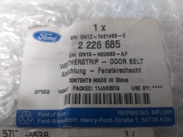 DVEŘE LIŠTA ZHRNUJÍCÍ LEVÝ PŘEDNÍ FORD ECOSPORT GN15-N20563-AF