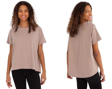 T-shirt damski oversize basic okrągły dekolt- L/XL