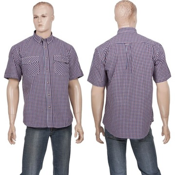 bawełniana koszula męska z krótkim rekawem w kratkę 6XL_klatka_156