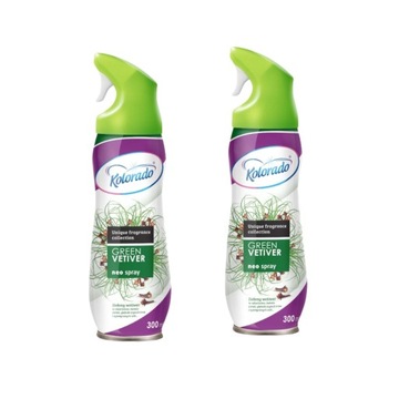 Kolorado NEO spray odświeżacz powietrza w sprayu Green vetiver 2 x 300 ml