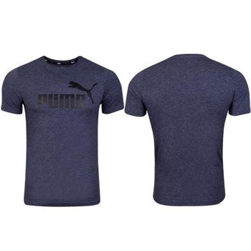 PUMA MĘSKA KOSZULKA T-SHIRT ESS HEATHER TEE NAVY JEANS r.L