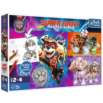 Puzzle Super Giant 15 elementów Wspaniała drużyna duże puzzle Psi Patrol