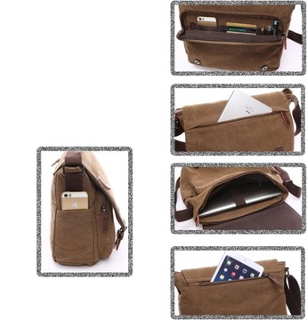 Мужская холщовая сумка через плечо, простая мода