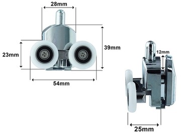 РОЛИКЫ ДЛЯ ДУШЕВОЙ КАБИНЫ, НАБОР КОЛЕС, 8 РОЛИКОВ