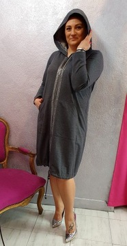 Sukienka Płaszcz Dres szara NICE r.58 Plus size
