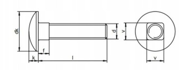 M8X20 ŚRUBA NIERDZEWNA ZAMKOWA ŁAWKOWA INOX 100SZT