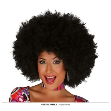 SUPER PERUKA AFRO CZARNE DUŻE XXL