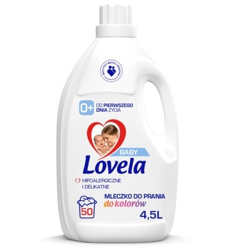 LOVELA Mleczko Płyn Do Prania Rzeczy Kolorowych Dla Dzieci 4,5l 50 prań