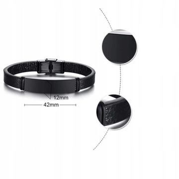 Мужской кожаный браслет с гравировкой из стали премиум-класса