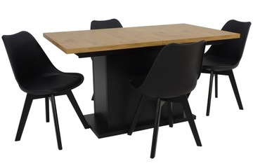 Stół 80x140/180 cm + 4 krzesła SKANDYNAWSKIE