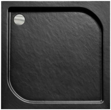Brodzik OSKAR STONE 80x80 czarny kwadratowy prysznicowy 16 cm Besco