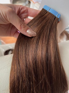 НАТУРАЛЬНАЯ ЛЕНТА ДЛЯ ВОЛОС НА 50 СМ 10 шт СЭНДВИЧ ЛЕНТА