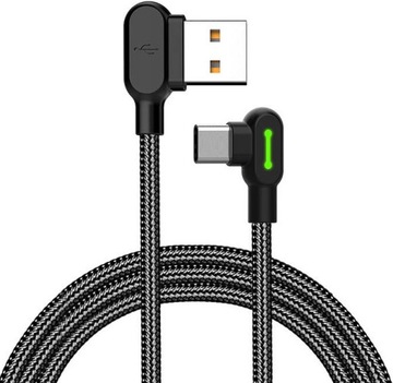 Kabel 0.5m USB do USB-C kątowy 2A Mcdodo LED