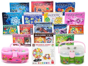 МАГНИТНЫЕ КОНСТРУКЦИОННЫЕ БЛОКИ БОЛЬШОЙ НАБОР 76 ЭЛЕМЕНТОВ.