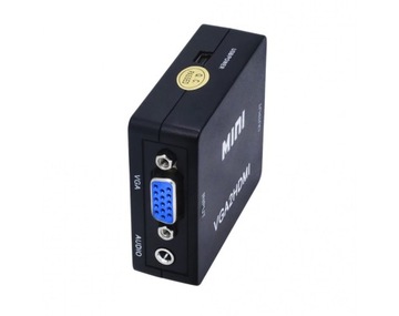Konwerter video VGA +audio stereo do HDMI czarny