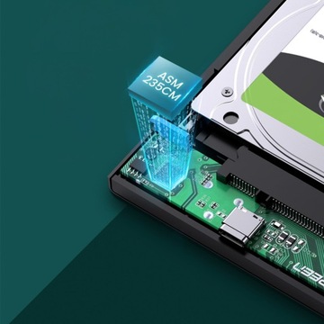 UGREEN Obudowa Zewnętrzna USB-C Kieszeń Na Dysku SATA 3.0 HDD SSD 2,5