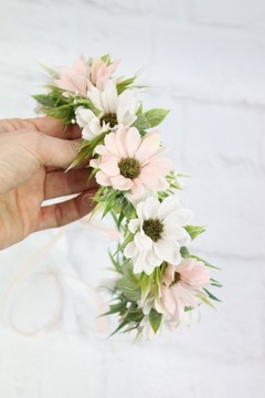 Венок для причастия, ромашка, ромашка, РОЗОВОЕ украшение