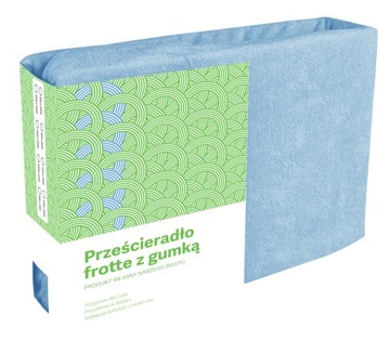 PRZEŚCIERADŁO FROTTE Z GUMKĄ BŁĘKITNE 180X200 MATOWE GRUBE GĘSTE