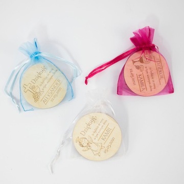 Магнит-сердечко на крещение с благодарностью гостям к первому причастию