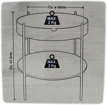 Декоративный круглый журнальный столик черный 48х47,5 см LOFT для террасы, балкона