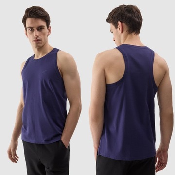 T-SHIRT 4F KOSZULKA MĘSKA BEZ RĘKAWÓW TOP TANK BAWEŁNIANA SPORTOWA SS24