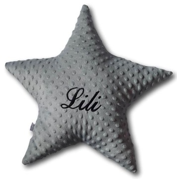 Подушка-звезда с именем, подарком, вышивкой звезд, очень мягкая и приятная.