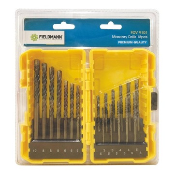 Zestaw Wierteł do Betonu Fieldmann FDV 9101 18 szt