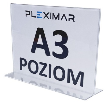 Stojak informacyjny typu omega z plexi A3 POZIOM