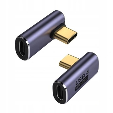 2 SZT. ADAPTER ŁĄCZNIK KĄTOWY 90 STOPNI USB-C