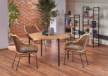 STÓŁ OKRĄGŁY FI 120 DĄB ZŁOTY / CZARNY MORGAN LOFT