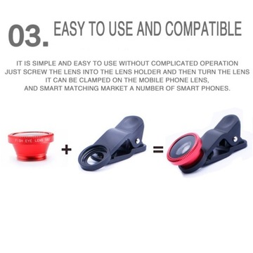 3in1 Fisheye Wide Angle Micro Camera Lens for