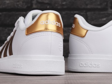 DAMSKIE BUTY BIAŁE ZŁOTE ADIDAS GRAND COURT GY2578