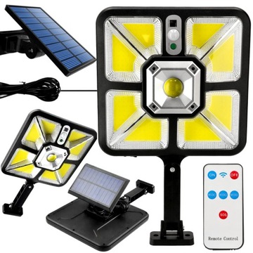 NAŚWIETLACZ SOLARNY LED 30W 6000K ZIMNA IP44 CZARNY CZUJNIK RUCHU + PILOT