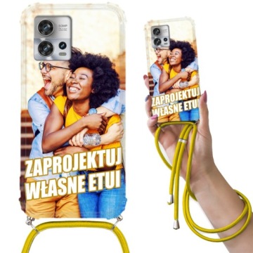 Pouzdro Pro Motorola Edge 30 Fusion Crossbody Žluté, personalizované, vaše foto