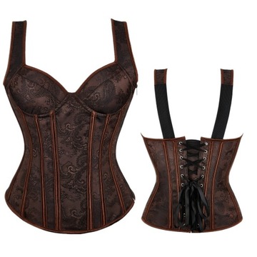 Elegancki gorset wyszczuplający modelujący gotycki zamek stringi
