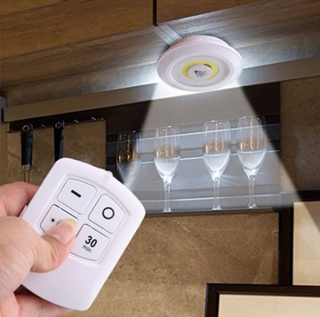 6x BEZPRZEWODOWA LAMPKA LED COB NA PILOT BATERIE LAMPA MOCNE ŚWIATŁO