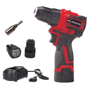 Wiertarka akumulatorowa 3/8 INVENTO A72 - zestaw 2x 1,5Ah + adapter na bity