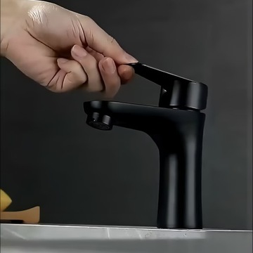 НАСТОЛЬНАЯ РАКОВИНА FATTER, МАТОВАЯ, НИЗКАЯ СТОЛЕШНИЦА DELVANT HANT, ЧЕРНЫЙ МАТОВЫЙ